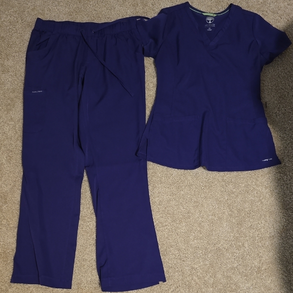 Healing Hands Women's Deep Blue Scrub Set